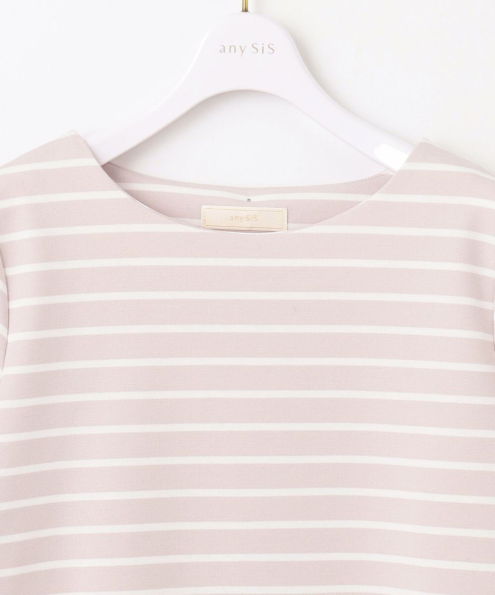 ANY SIS 【洗える】バックパール調ディテール カットソー 