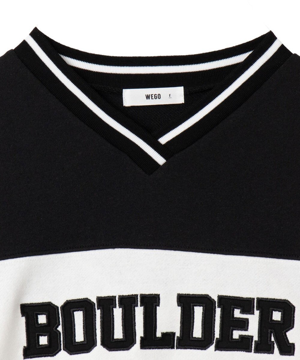 WEGO ナンバリングライン切り替えスウェット 