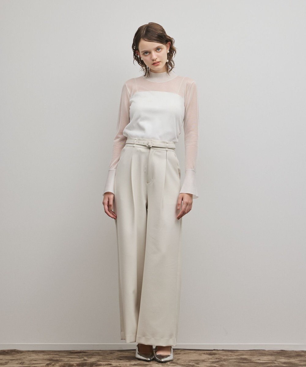 GRACE CONTINENTAL シアーハイネックニットトップ 