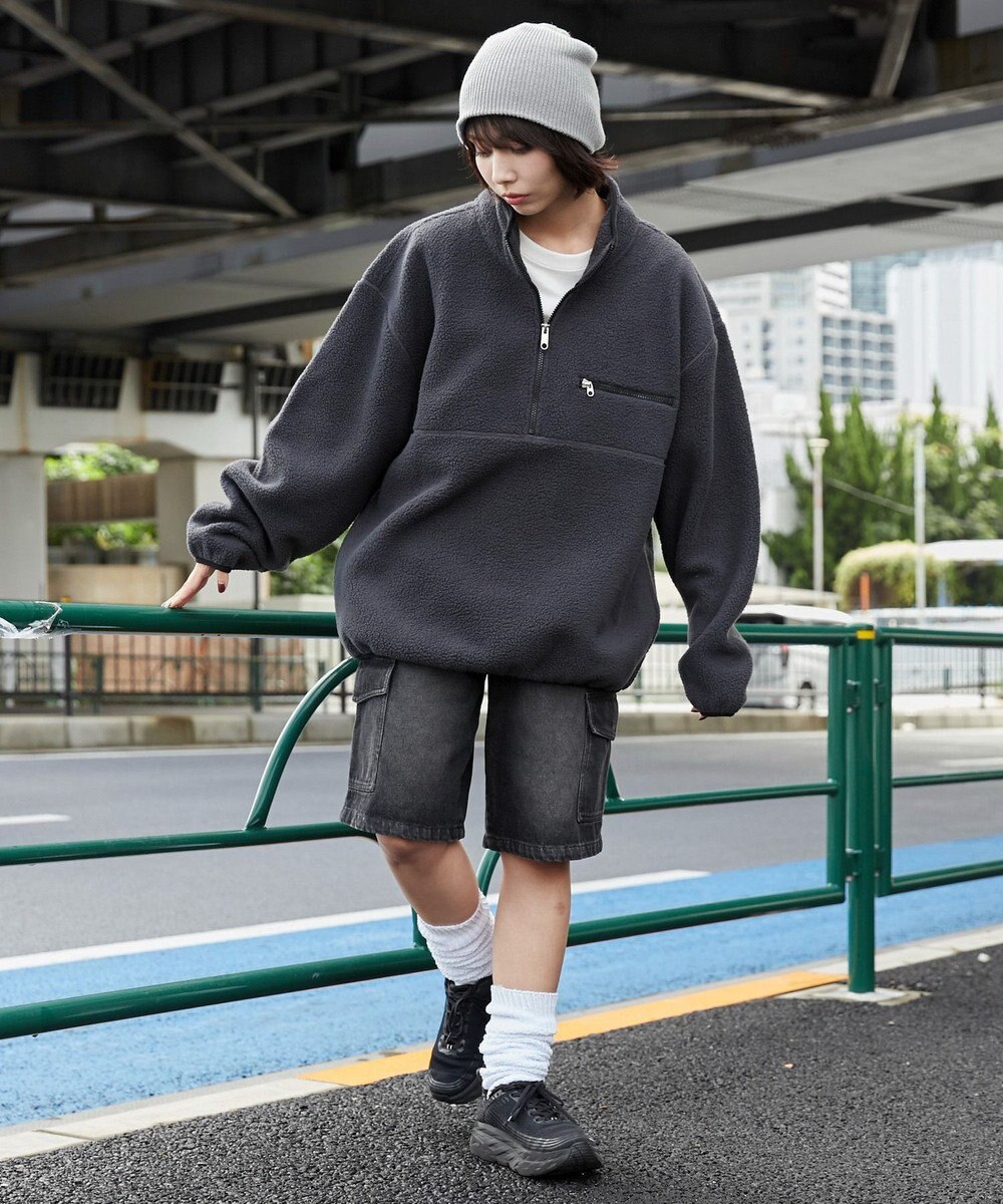 WEGO 【ユニセックス着用】フリース　ハーフZIPプルオーバー 