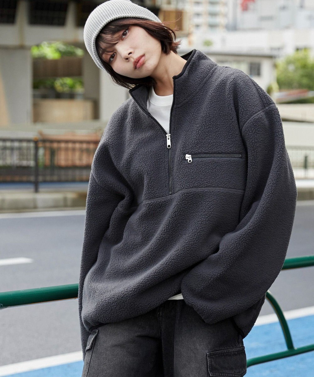 WEGO 【ユニセックス着用】フリース　ハーフZIPプルオーバー 