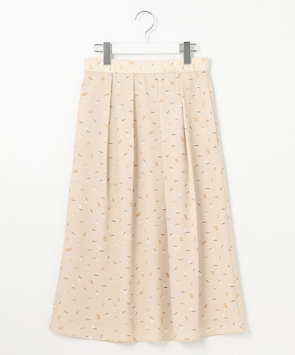 自由区 【洗える・XSサイズあり】ブラッシュドシャドープリント スカート 