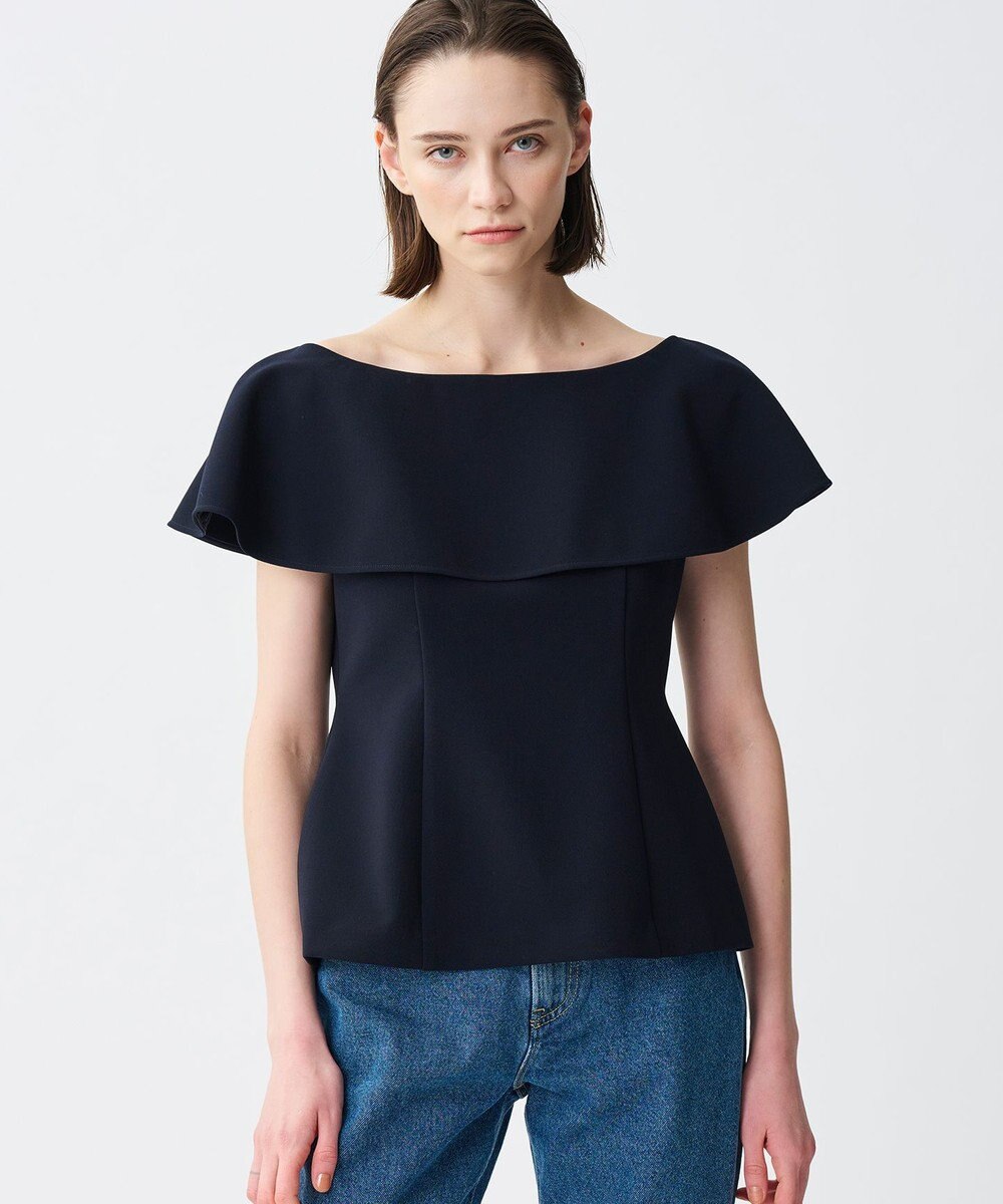 uncrave プルーフダブルクロス ラッフルブラウス 