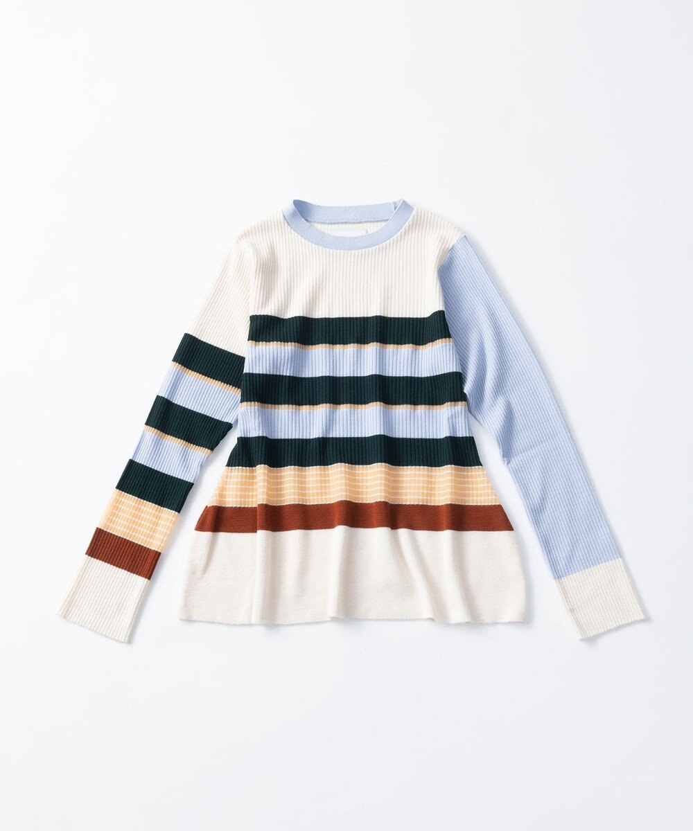 TRICOTE ボーダーリブニット 