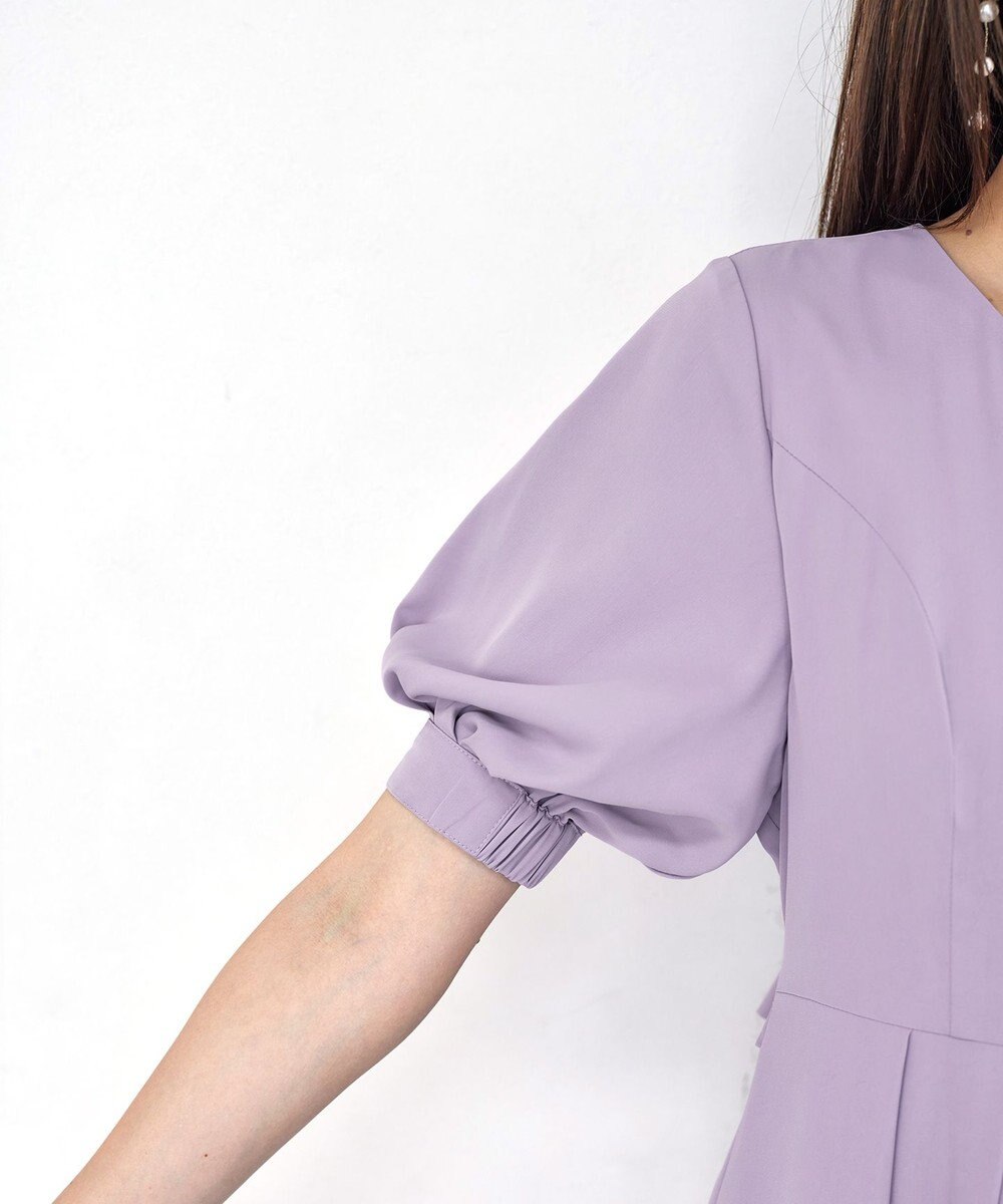 Tiaclasse L 【洗える】パフスリーブワンピース 