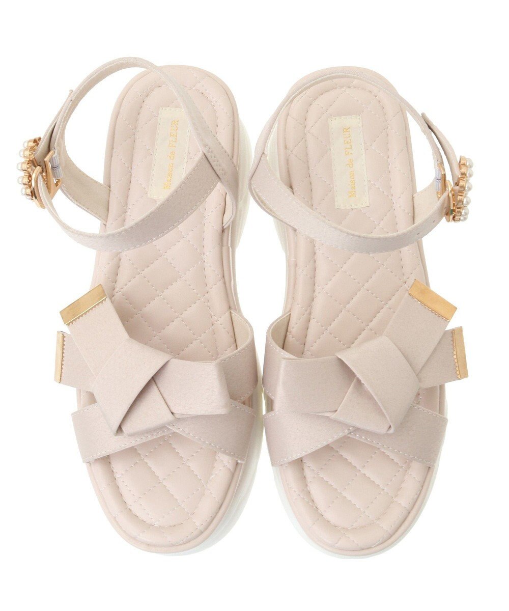 Maison de FLEUR リボンビジュースニーカーサンダル 