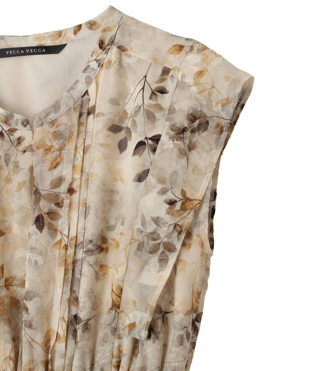 YECCA VECCA ぼかし柄プリーツワンピース 