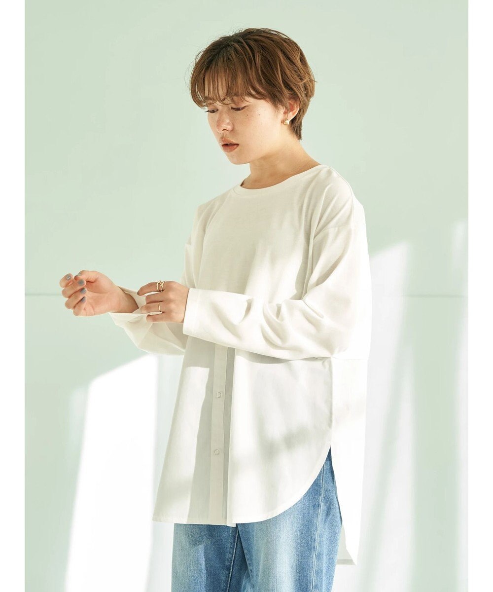 earth music&ecology シャツドッキングＴシャツ Off White