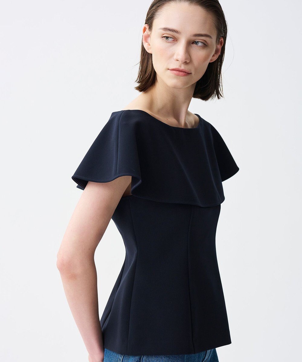 uncrave プルーフダブルクロス ラッフルブラウス 