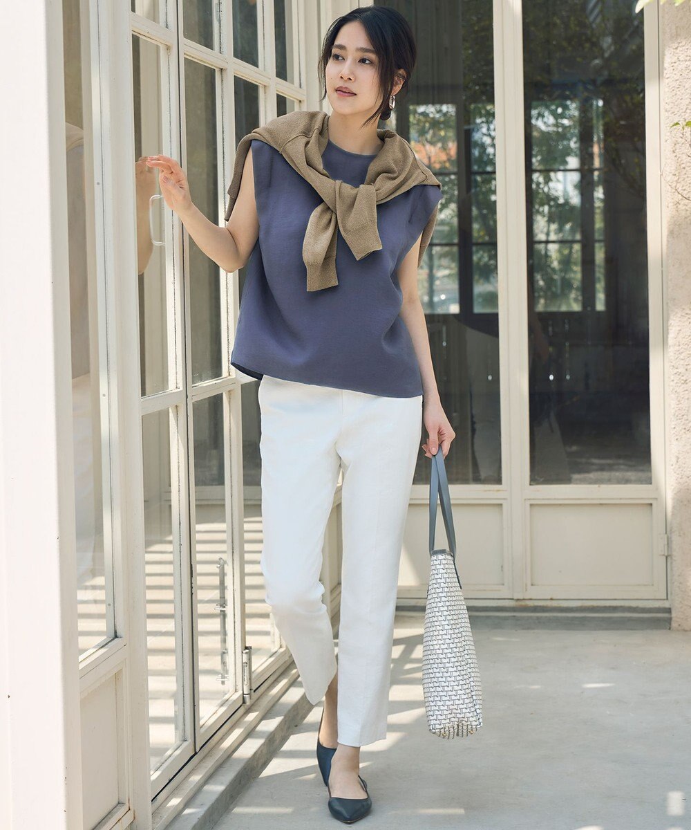 自由区 L 【接触冷感・UVカット・吸水速乾・洗える】シェルタリングテーパード パンツ 