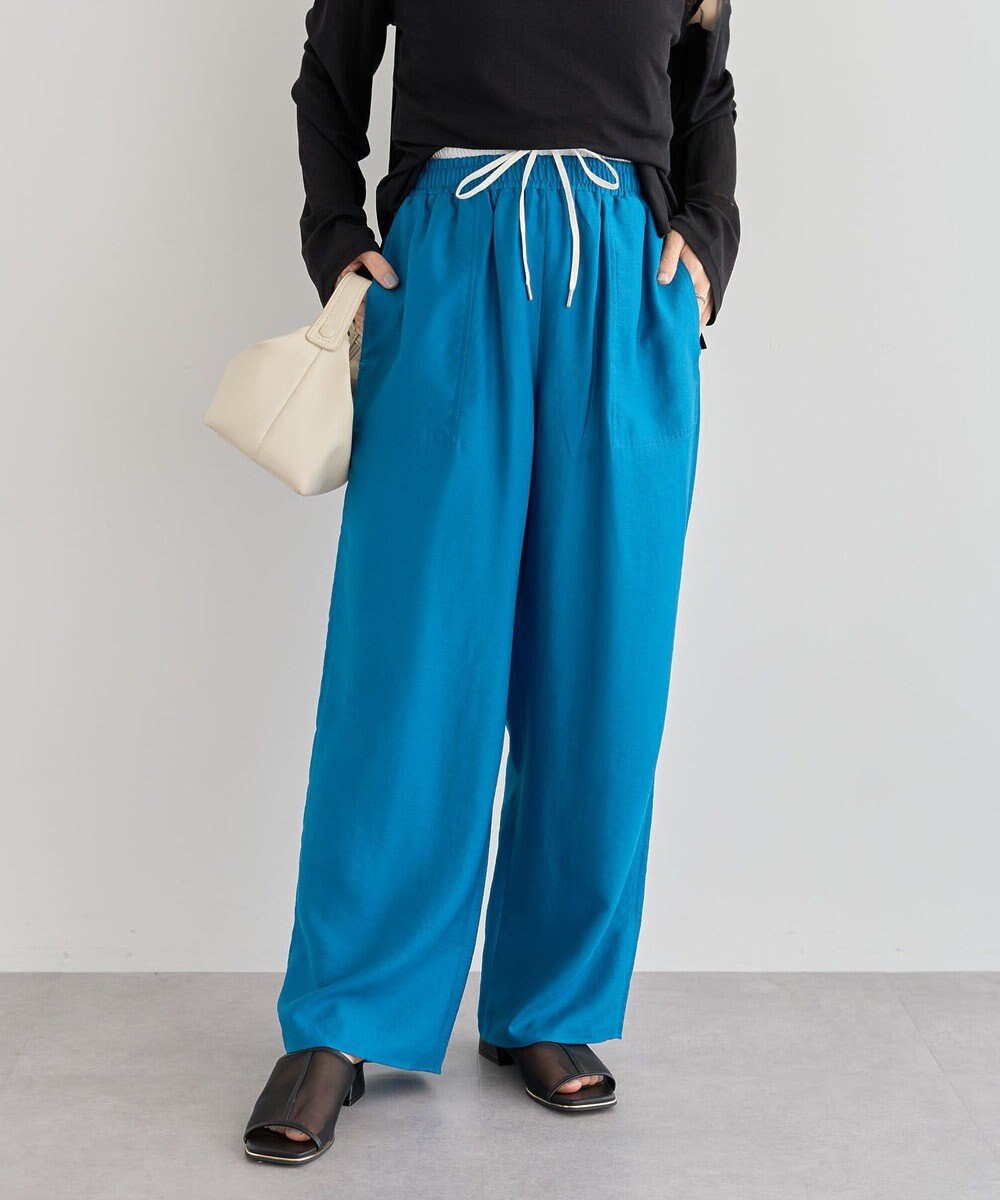 Green Parks 接触冷感ウエストレイヤードツイルパンツ 