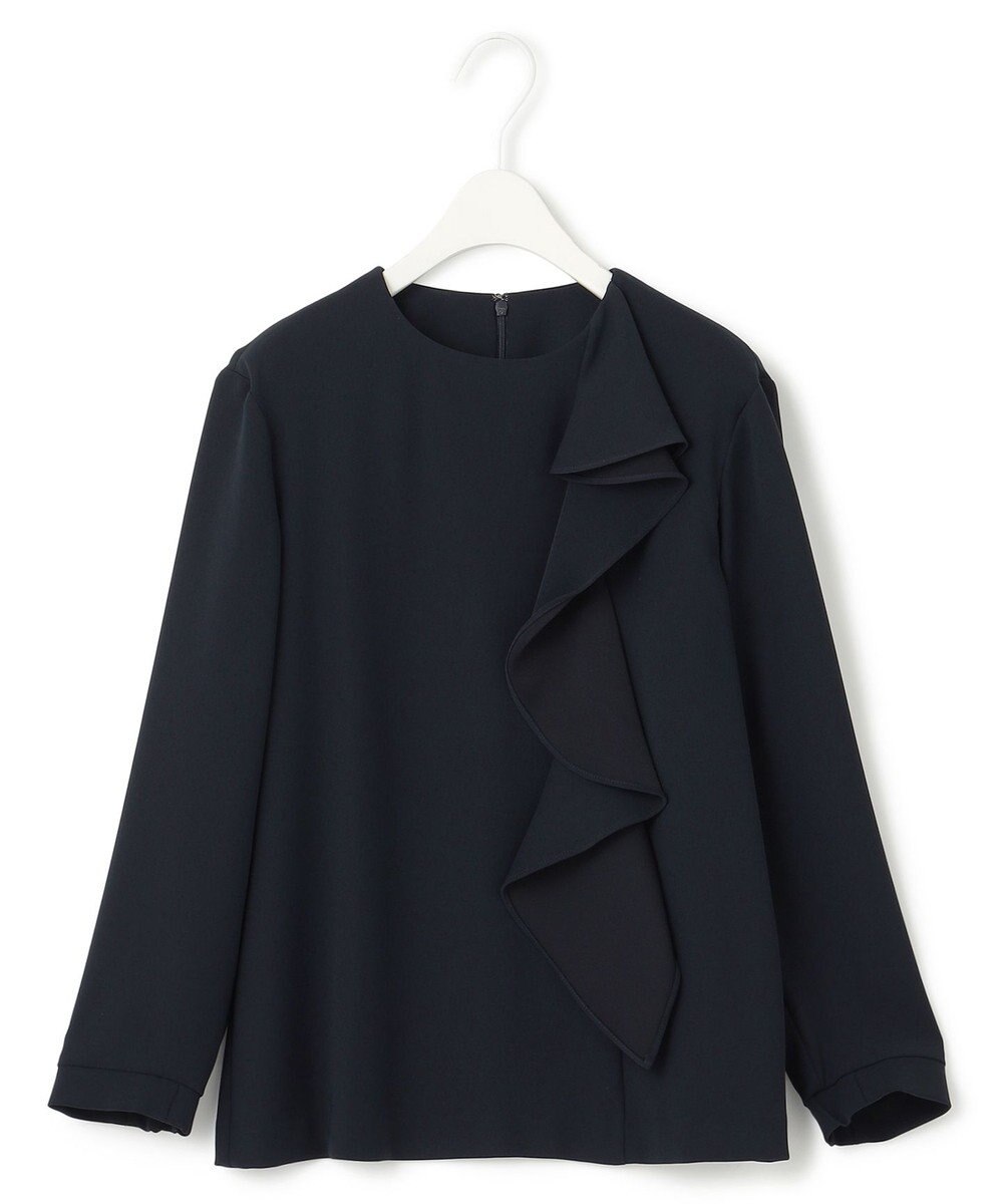 ICB L 【洗える】ライトダブルクロス フリルデザインブラウス 