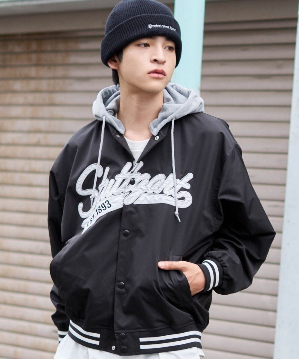 WEGO 【ユニセックス着用ITEM】2WAYフードワッペンスタジャン 