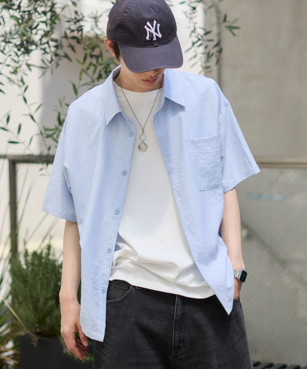 WEGO クロップドSSサッカーストライプシャツ 