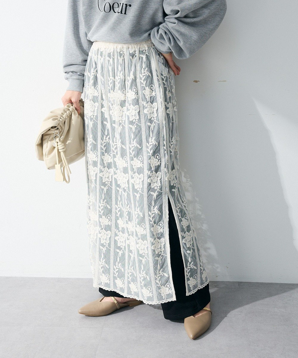 Green Parks レイヤードレーススカート 