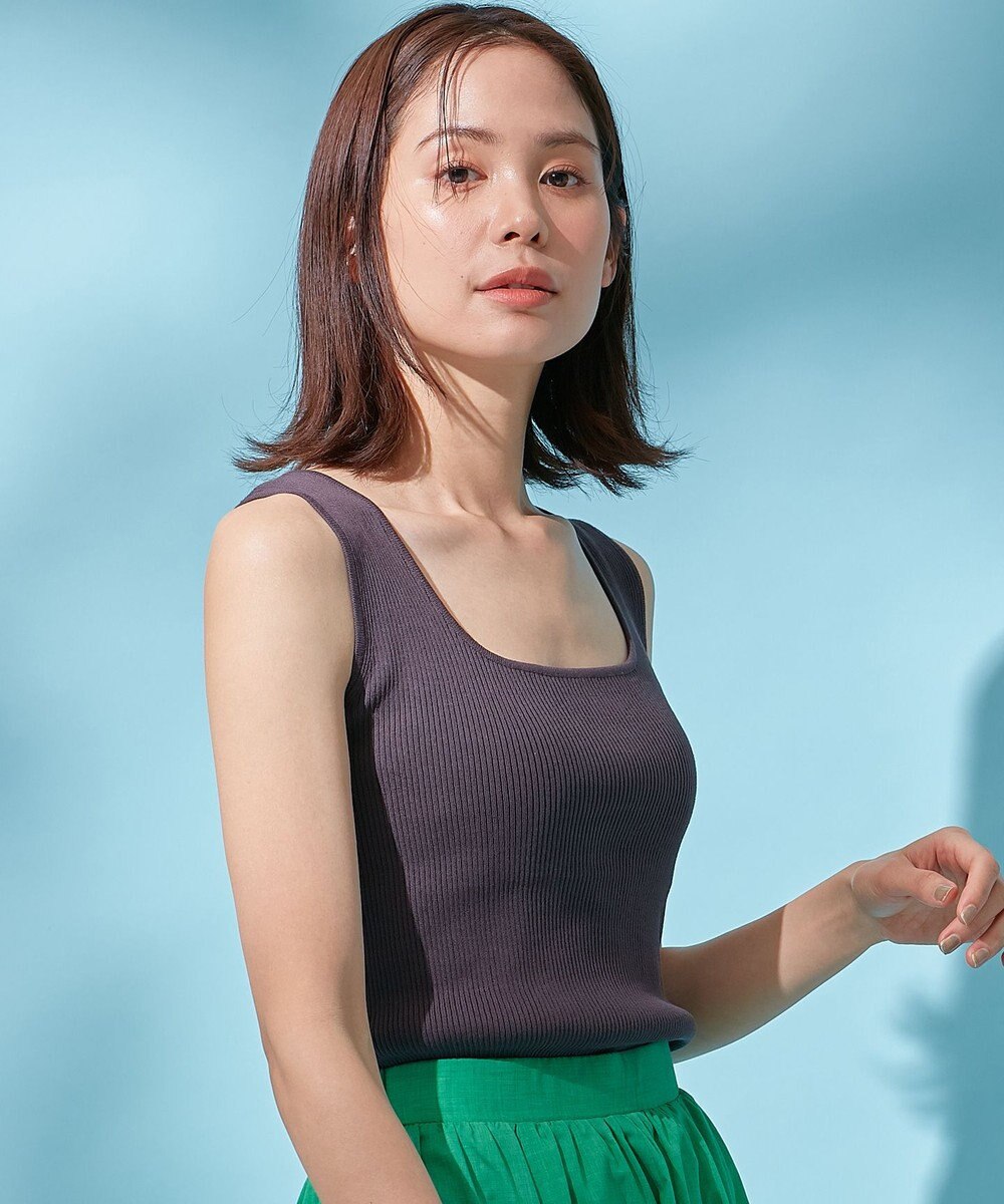 ANY 【洗濯機可能】タンクトップリブニット 