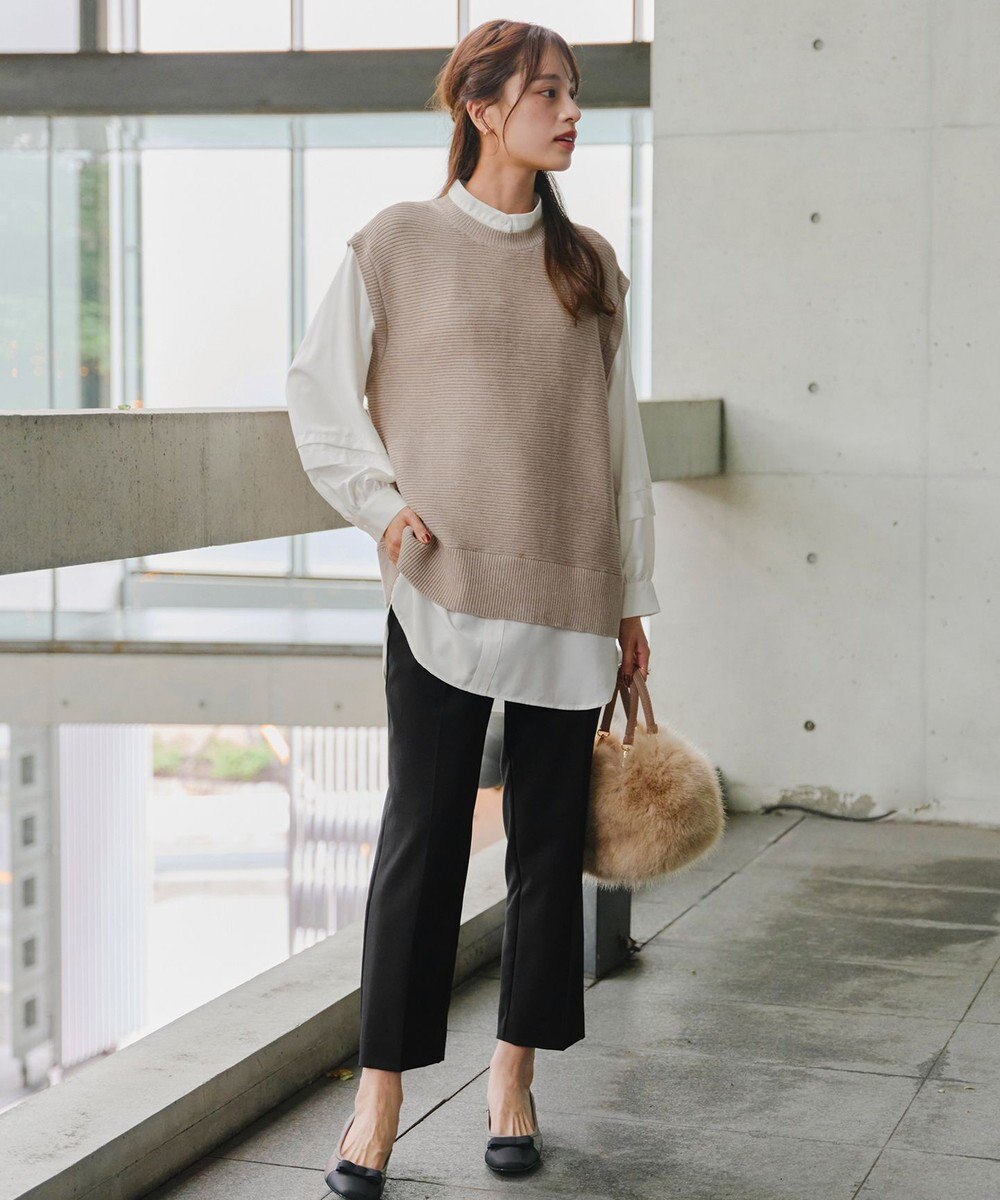 Tiaclasse L 【新色追加・2way・洗える】シャツドッキングニットベスト 