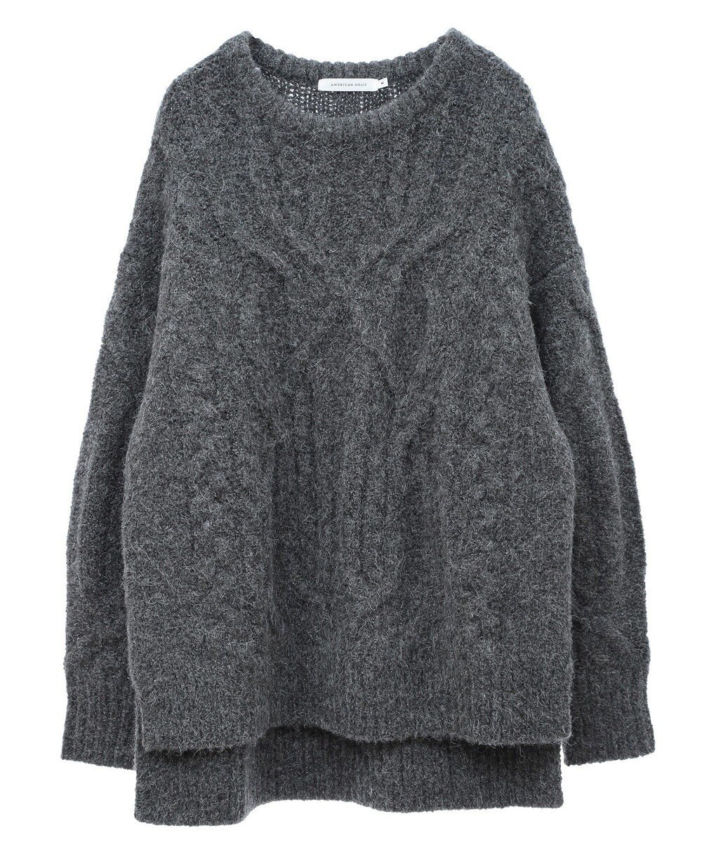 AMERICAN HOLIC ローゲージアラン柄ニットプルオーバー 