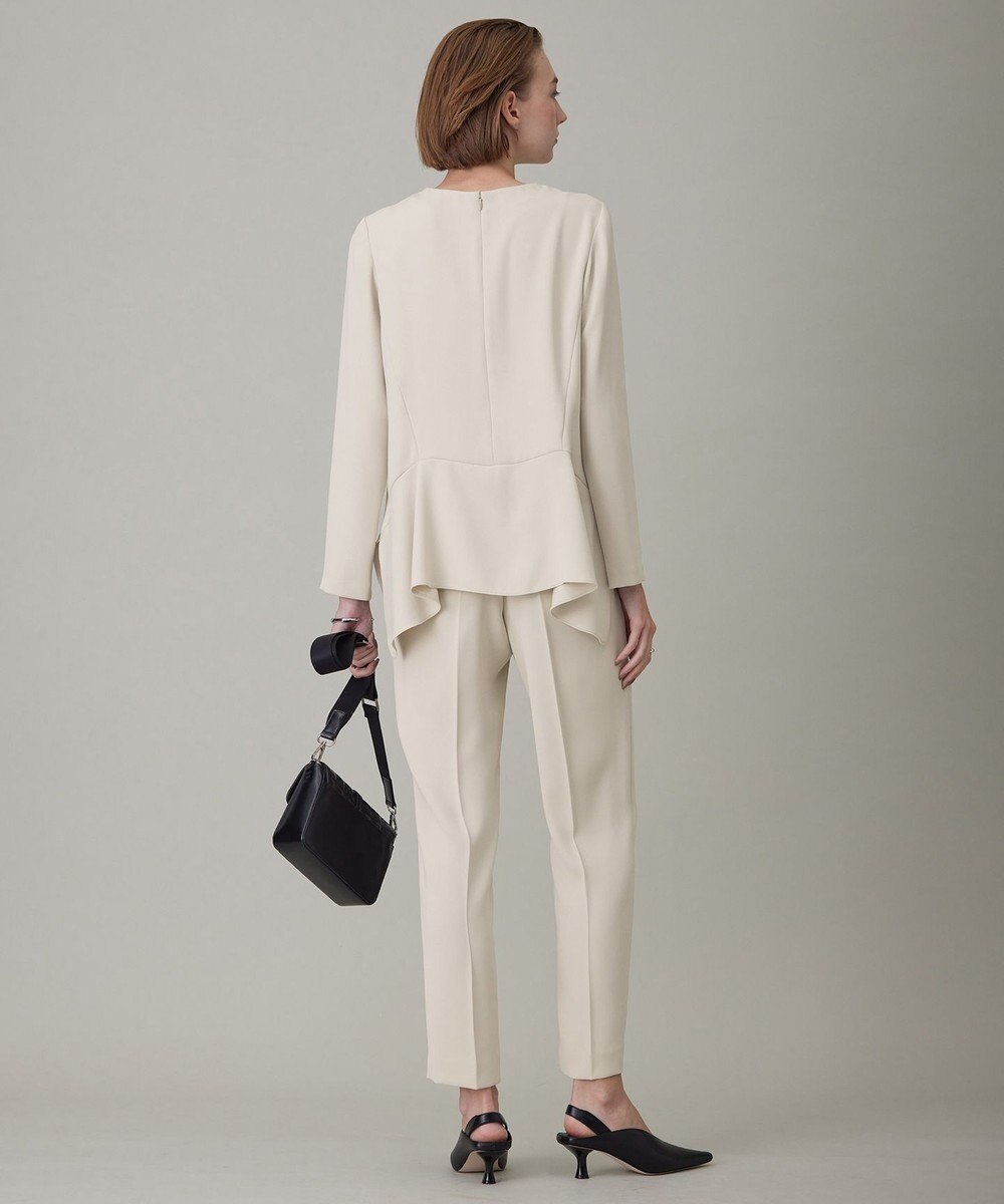 ICB 【洗える】ライトダブルクロス ペプラムブラウス 