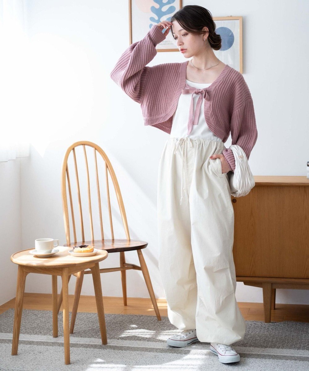 WEGO リボンニットボレロ 