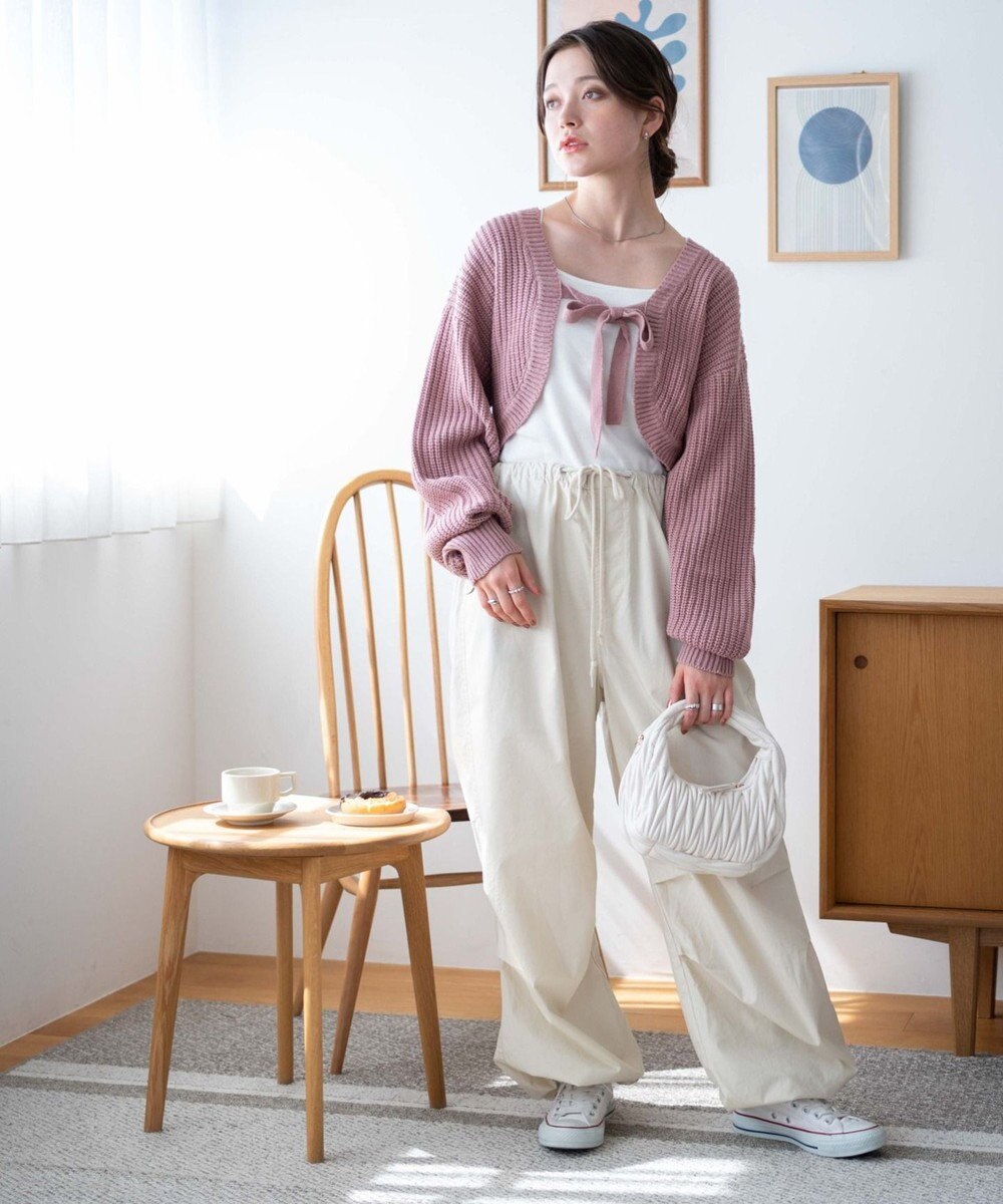 WEGO リボンニットボレロ 