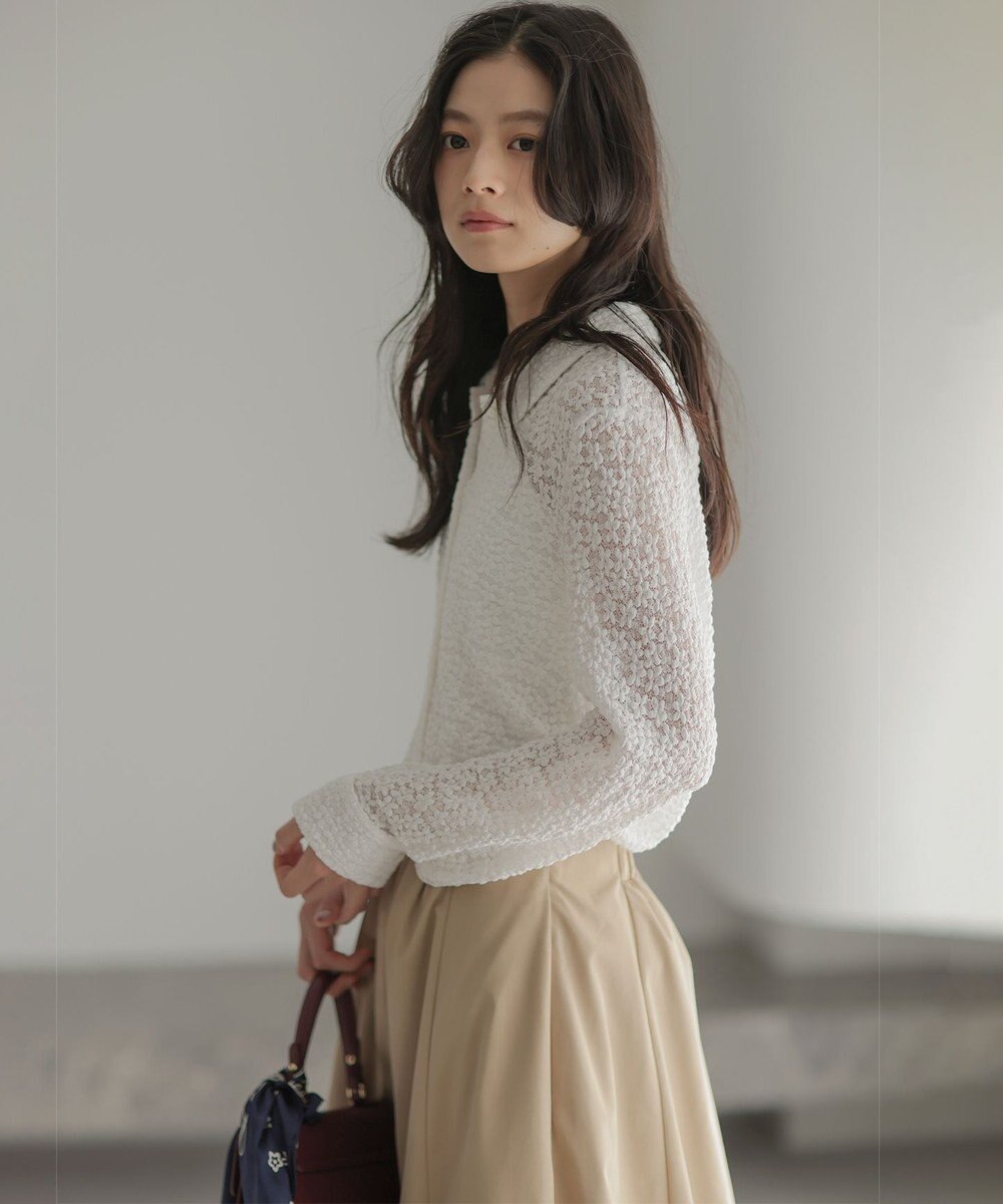 組曲 【WEB限定】フラワーチュールブラウスライク カットソー 