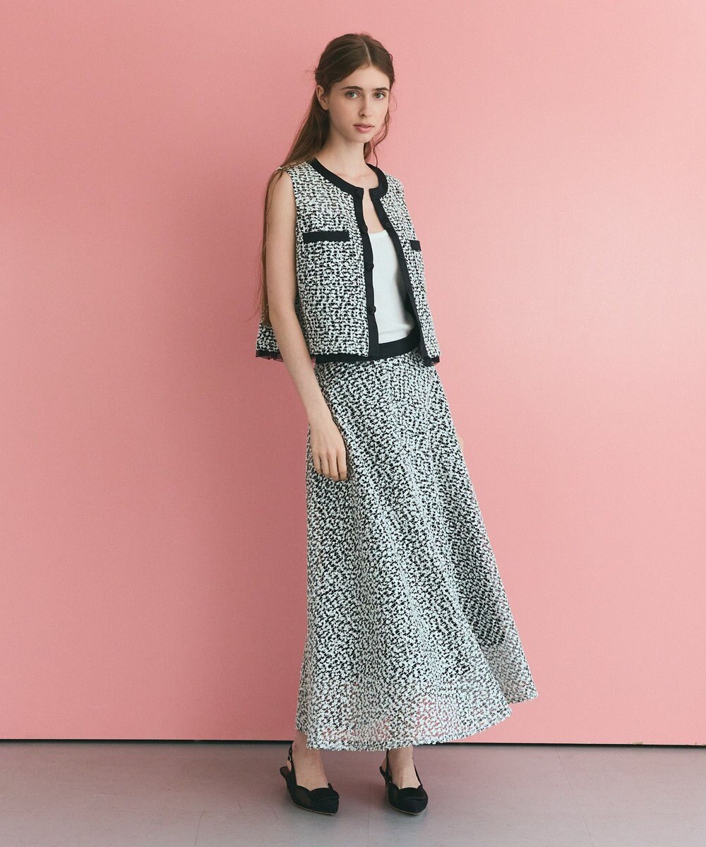 GRACE CONTINENTAL フェザーembドレス 