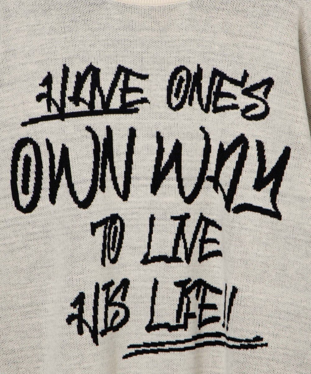 WEGO ハンドライティングジャガードニット 