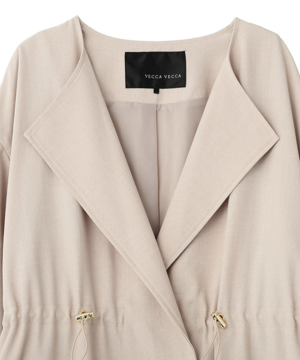 YECCA VECCA ノーカラーラペルロングコート 