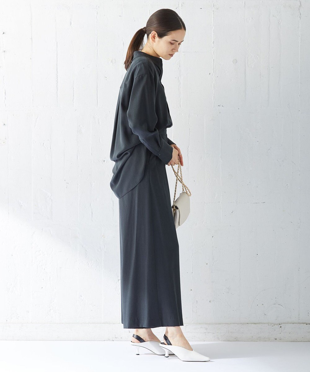 ICB 【洗える】 フィブリルツイル ロングシャツ 