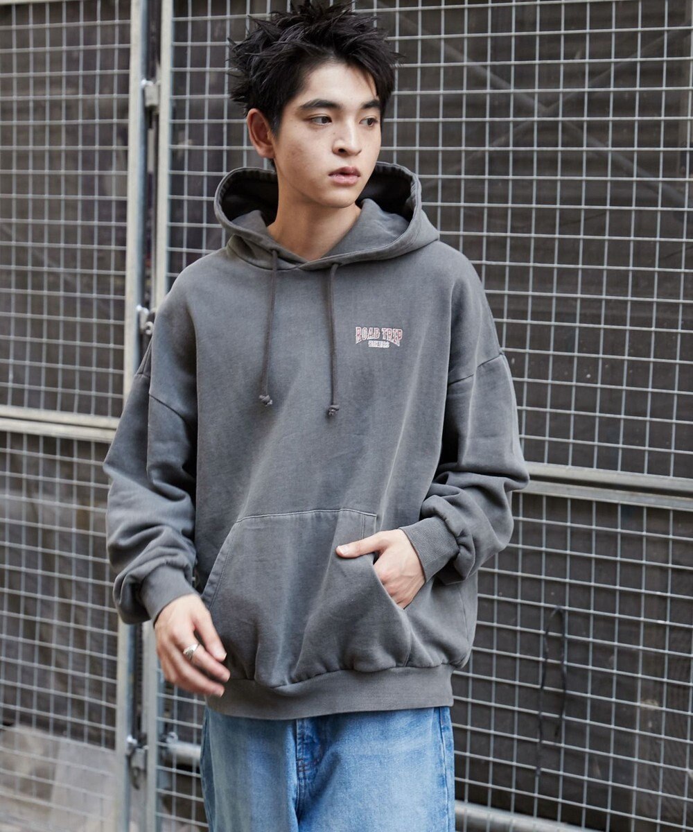 WEGO 【ユニセックス着用ITEM】ピグメントグラフィックプルパーカー 