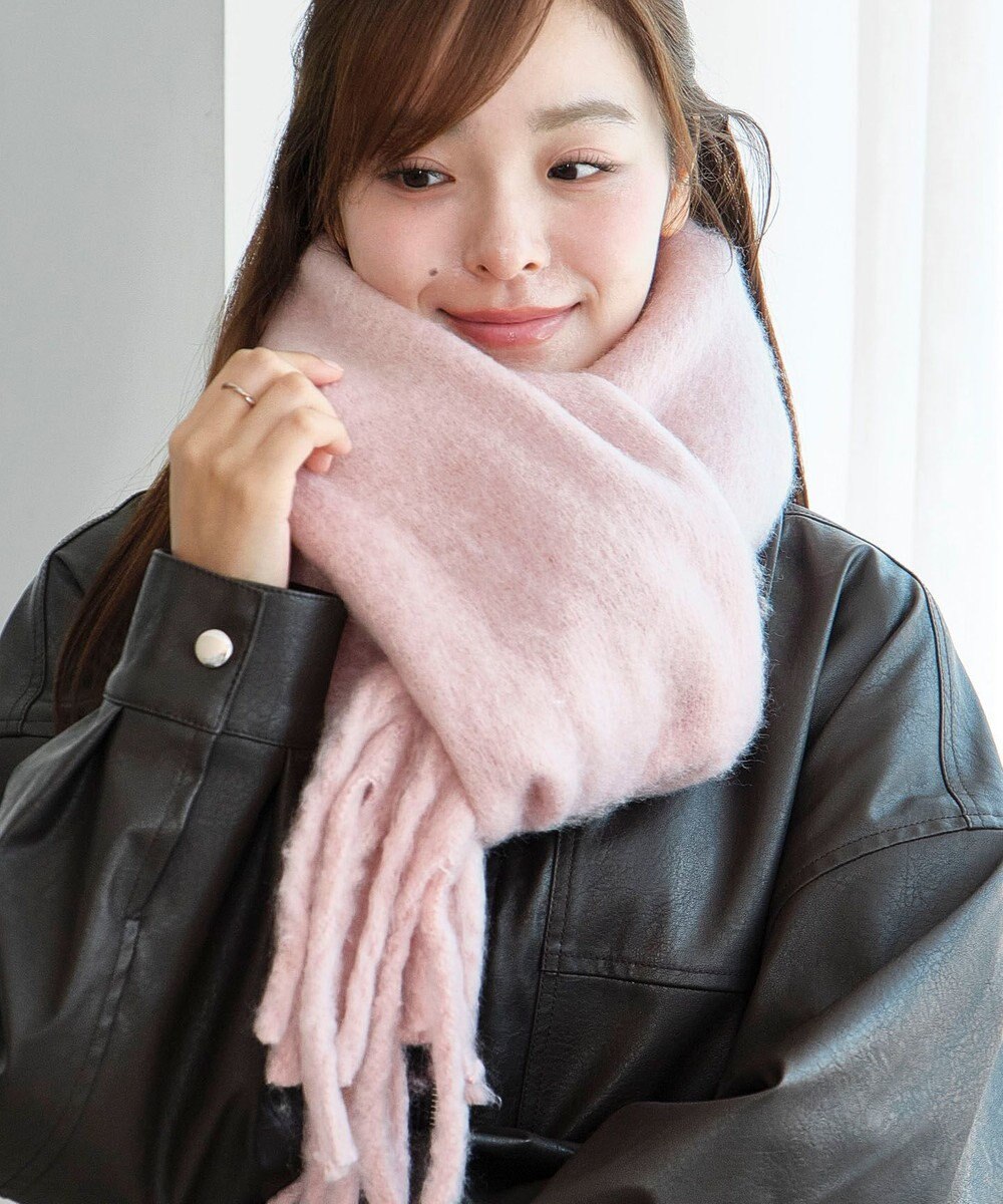 WEGO 【マフラー/ユニセックス着用】ワイドフリンジストール 