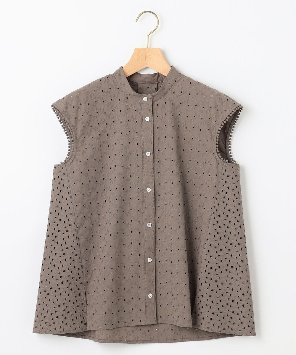 組曲 L エンブロイダリーレースノースリーブ ブラウス 