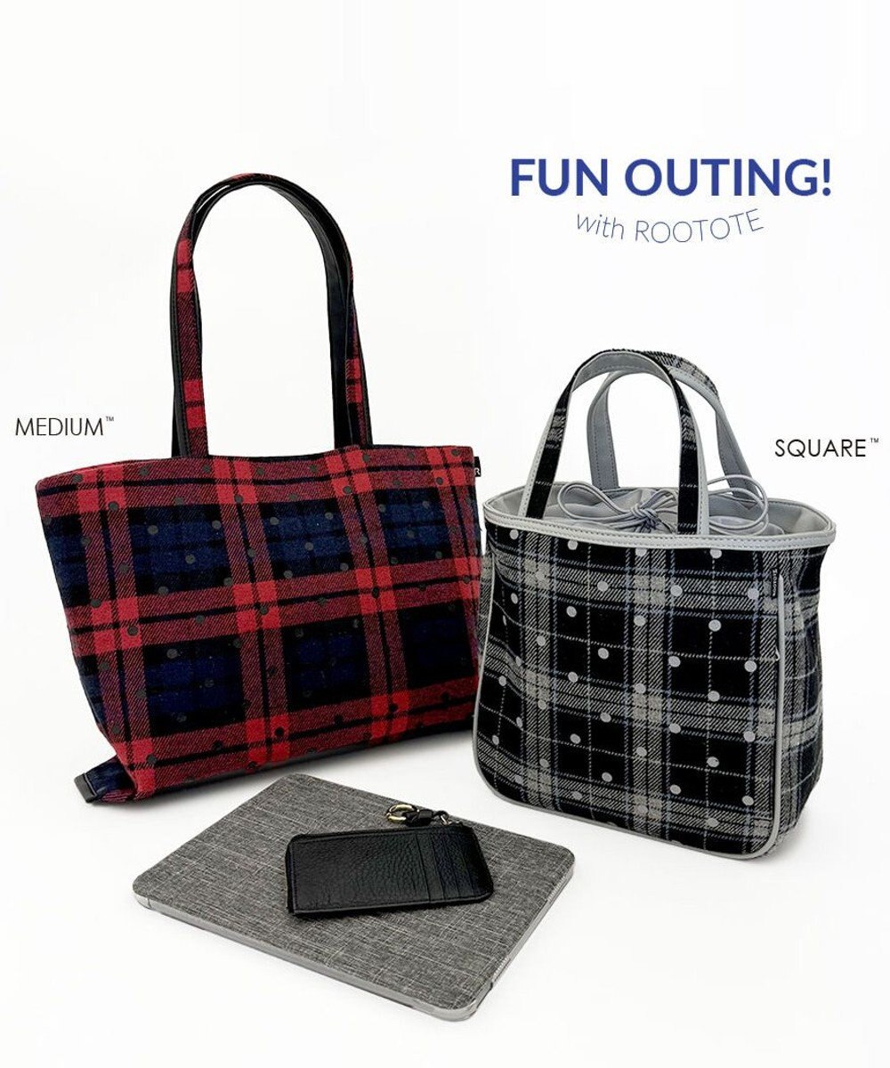 ROOTOTE 1344【フェルト生地】LT.スクエア.ドットチェック-A 