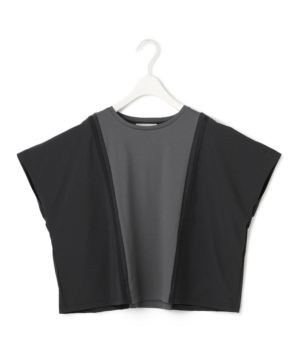 ICB L 【接触冷感・UVケア・洗える】シルケットスムースコンビ バイカラーカットソー 