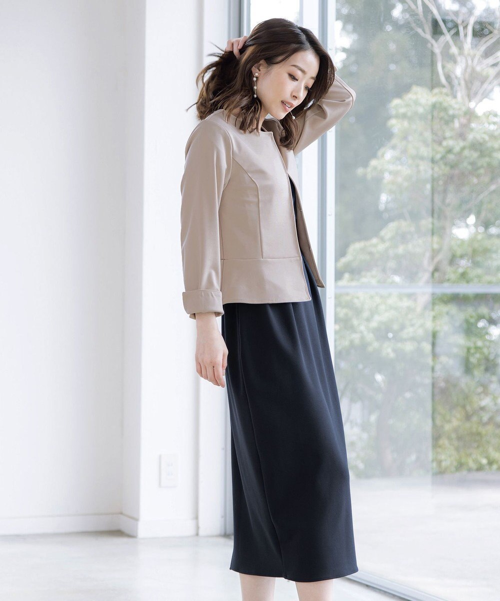 Tiaclasse 【洗える】ハイストレッチジョーゼットワンピース 