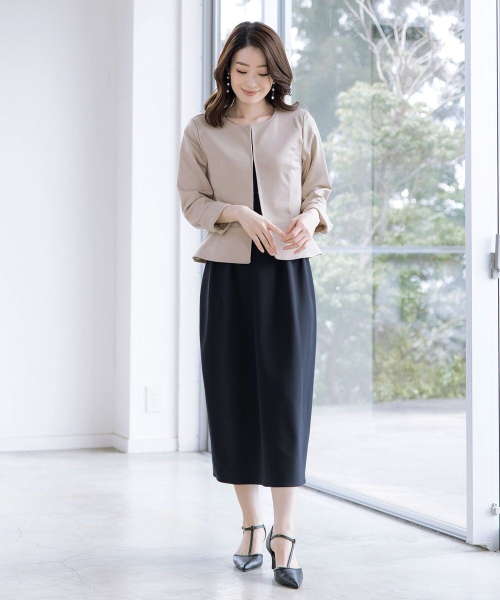 Tiaclasse 【洗える】ハイストレッチジョーゼットワンピース 