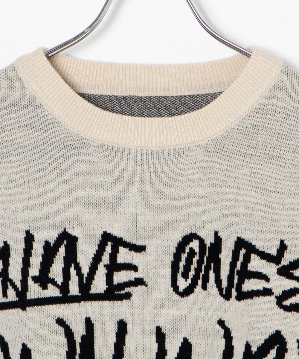 WEGO ハンドライティングジャガードニット 