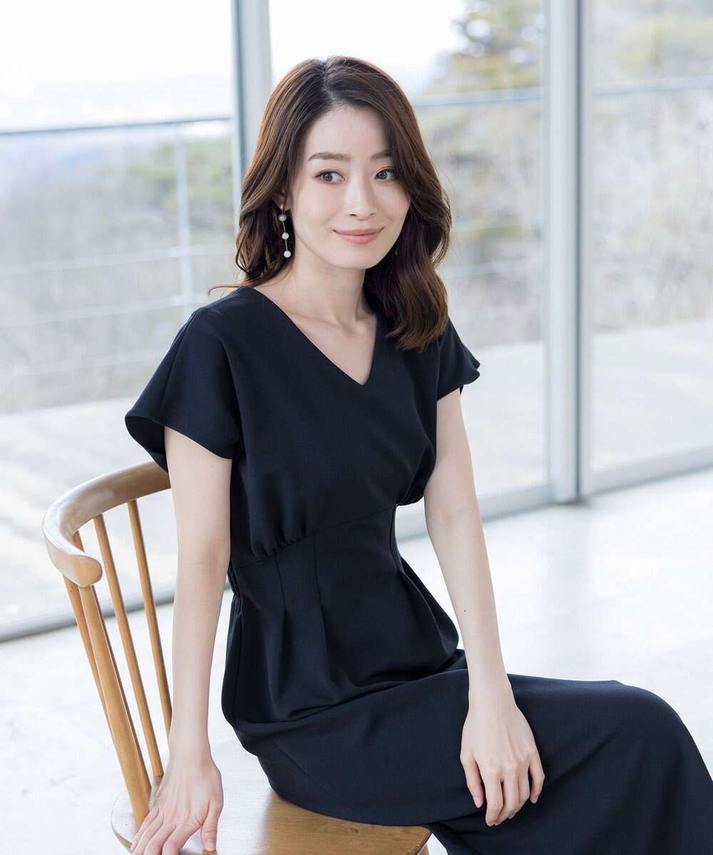 Tiaclasse 【洗える】ハイストレッチジョーゼットワンピース 