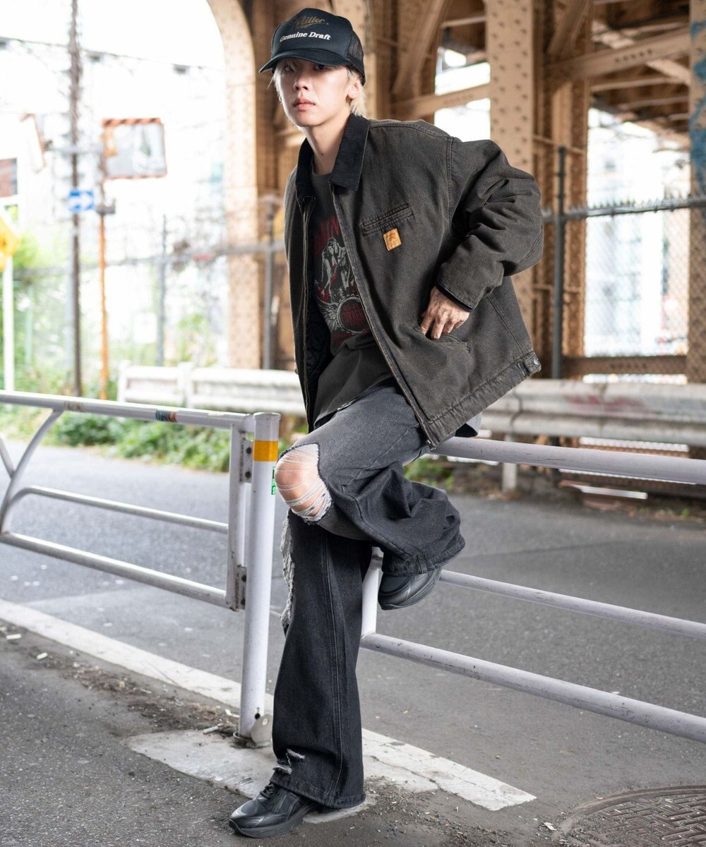 WEGO 【ユニセックス着用ITEM/MLサイズ展開】ワーカーズキルティングZIPジャケット 