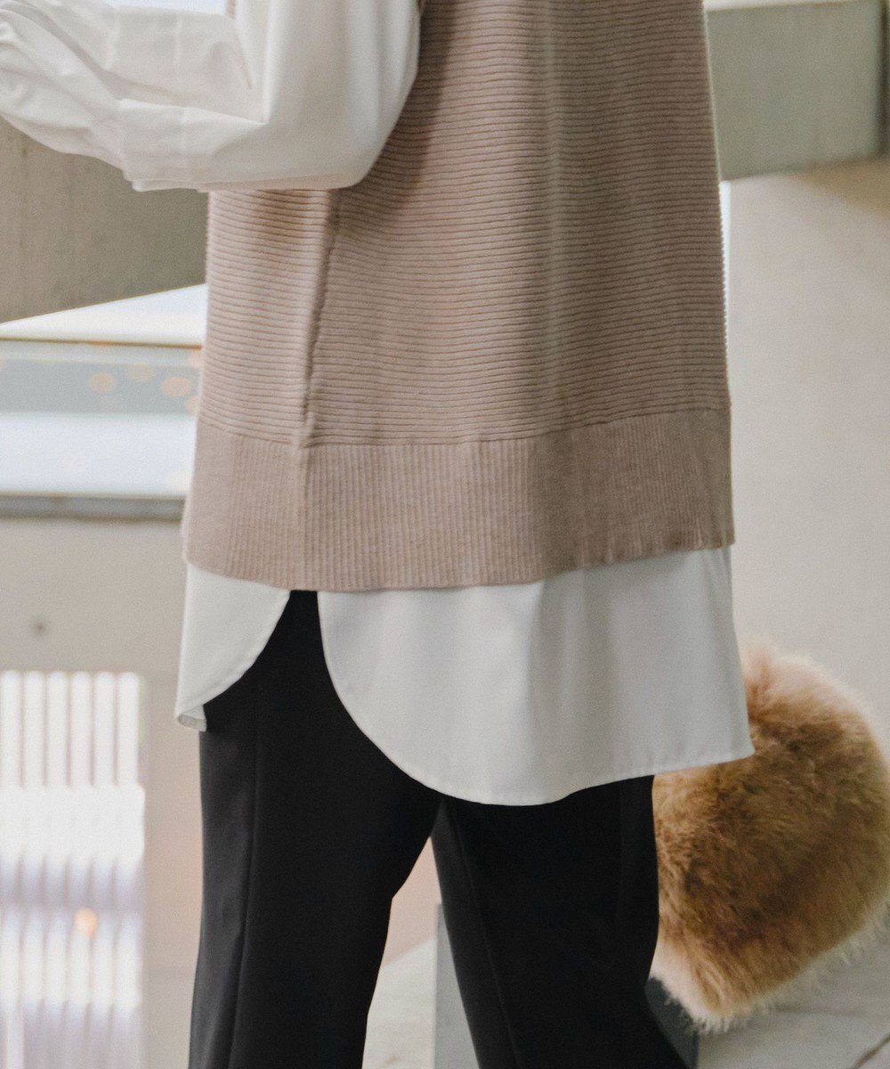 Tiaclasse L 【新色追加・2way・洗える】シャツドッキングニットベスト 