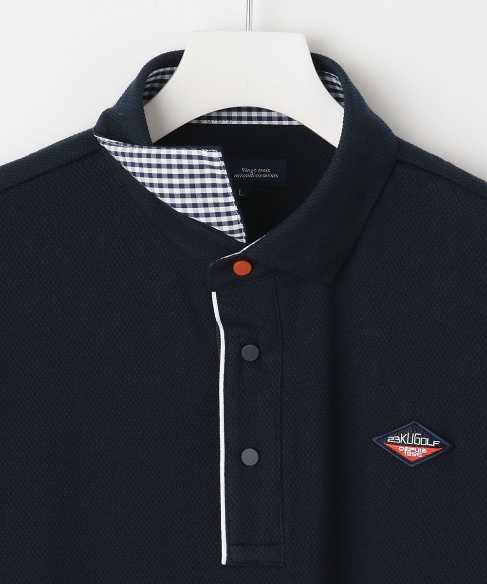 23区GOLF 長く愛せる定番人気！【MEN】【日本製】ハニカムカノコ 長袖ポロシャツ 