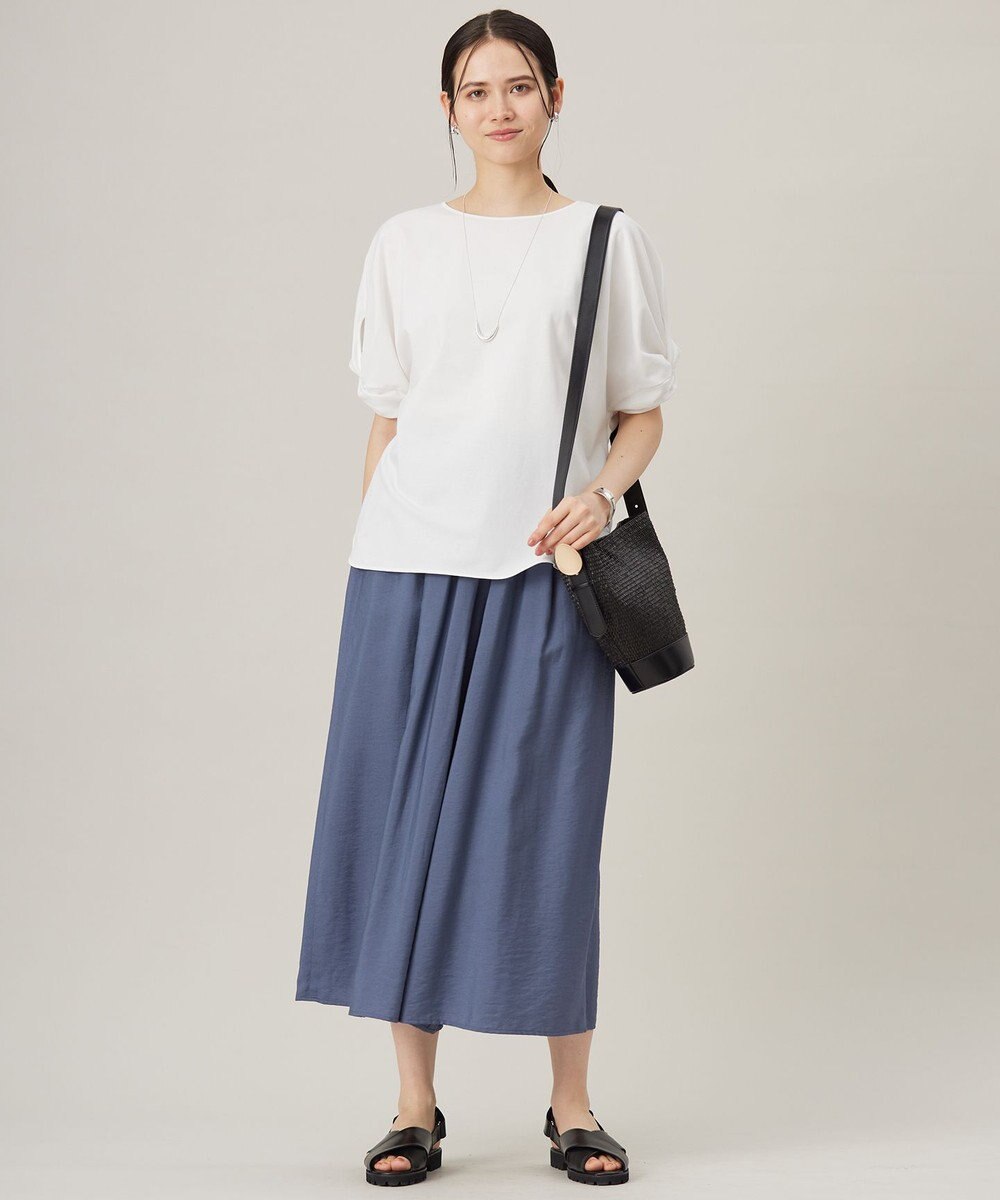 自由区 S 【接触冷感・UVカット・吸水速乾・抗菌防臭・洗える】ハイツイストポンチスリーブディティール カットソー 