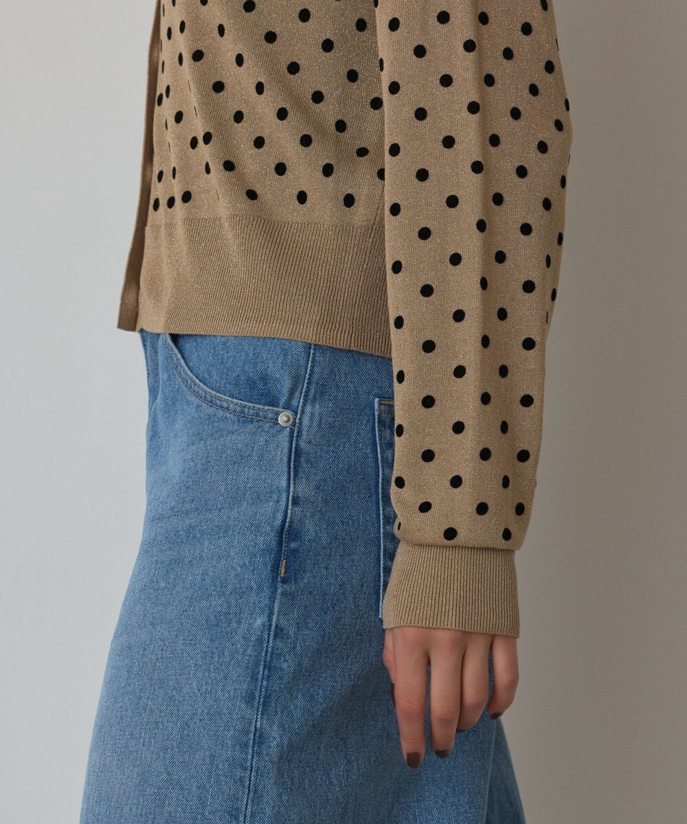 GRACE CONTINENTAL ドットフロッキーニットカーディガン 