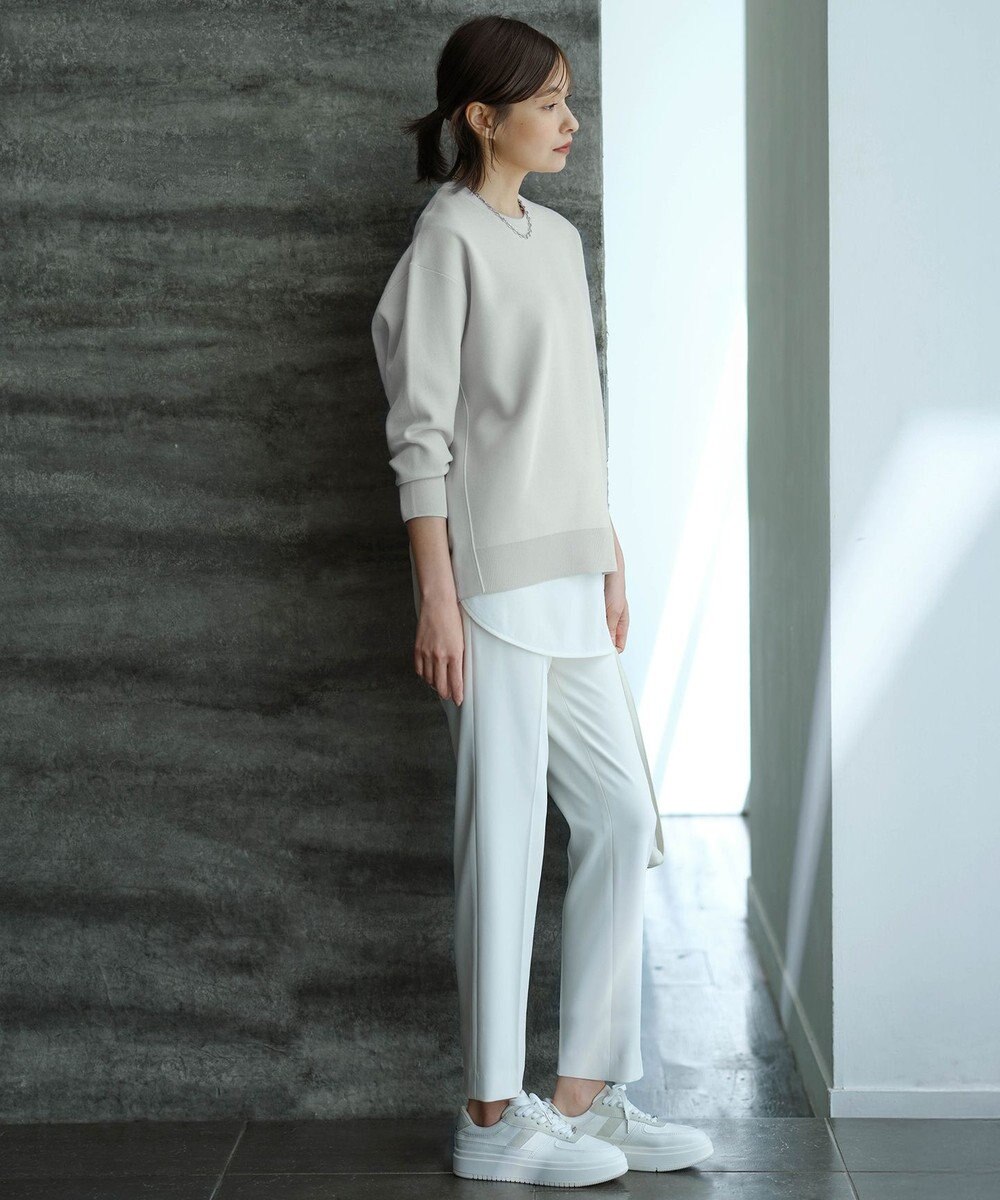 ICB L 【洗える】 シンセティックダブルフェイス ニットプルオーバー 