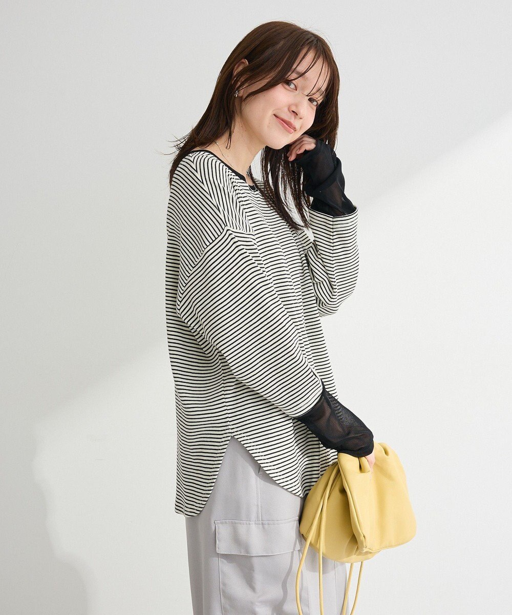 Green Parks 袖チュールリブプルオーバー 