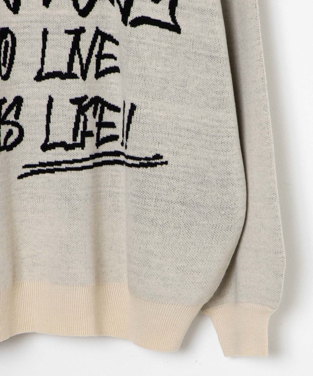 WEGO ハンドライティングジャガードニット 