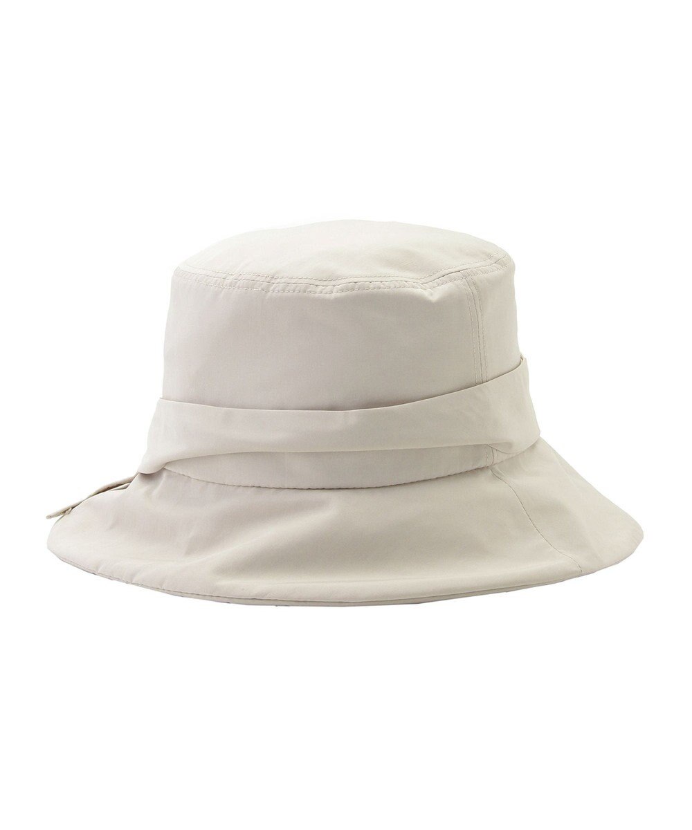 MOONBAT 【遮光100％・遮熱】FURLA(フルラ)リボン巻きダウン ハット 帽子 ロゴチャーム サイズ調整 撥水性 