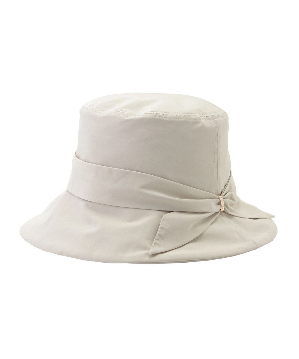 MOONBAT 【遮光100％・遮熱】FURLA(フルラ)リボン巻きダウン ハット 帽子 ロゴチャーム サイズ調整 撥水性 