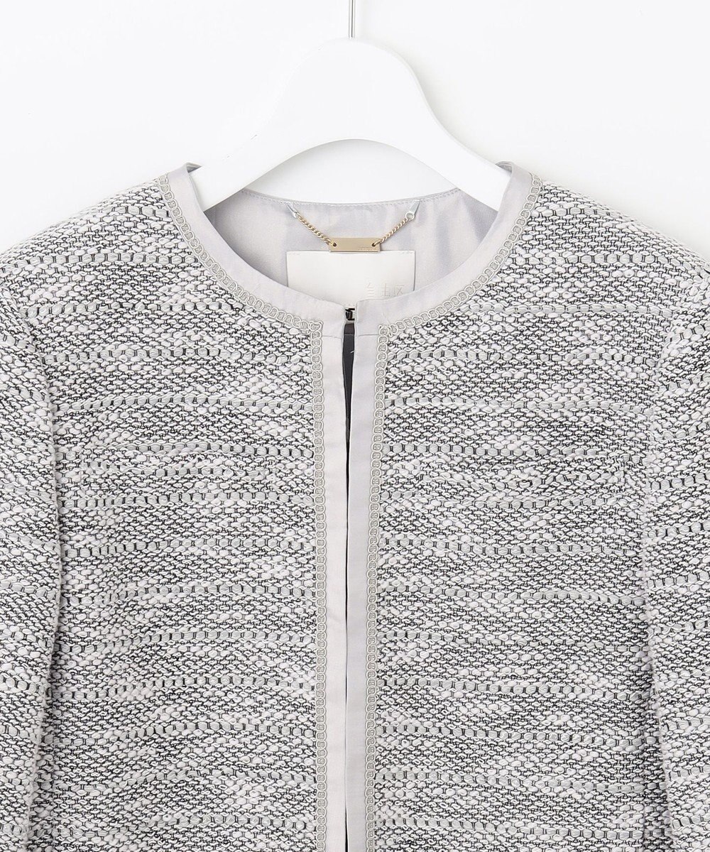 自由区 S カラミツイードノーカラー ジャケット 